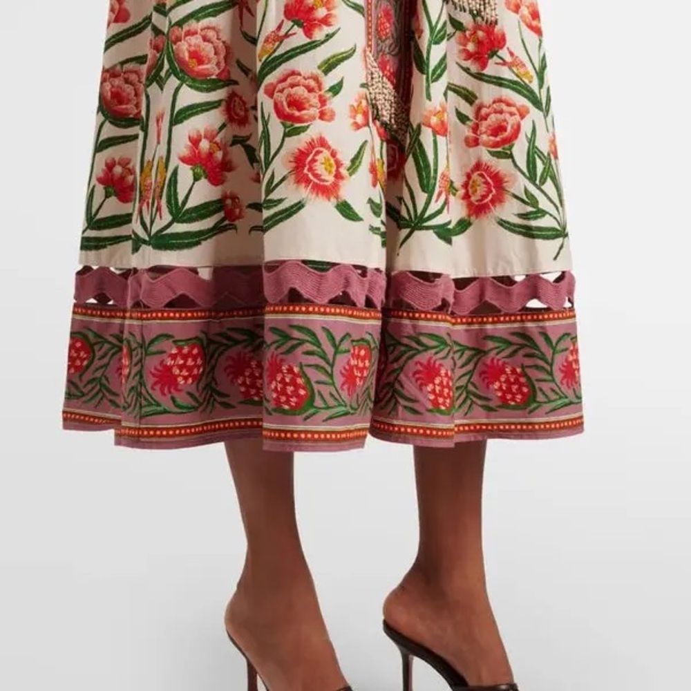 FARM RIO Printed Cotton Midi Dress - White - Picture 2 of 13